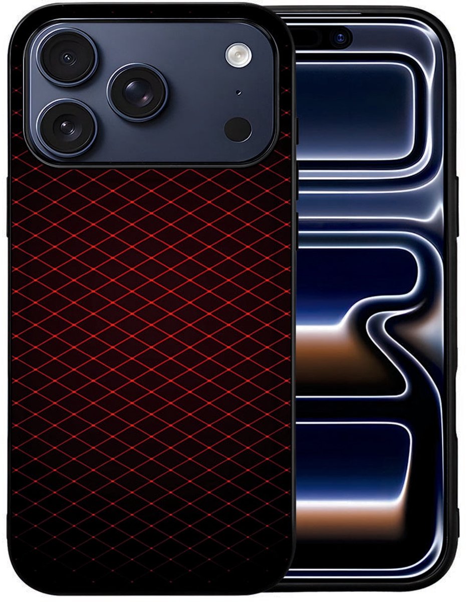 Apple iPhone 17 Pro Telefoonhoesje Geruit Rood