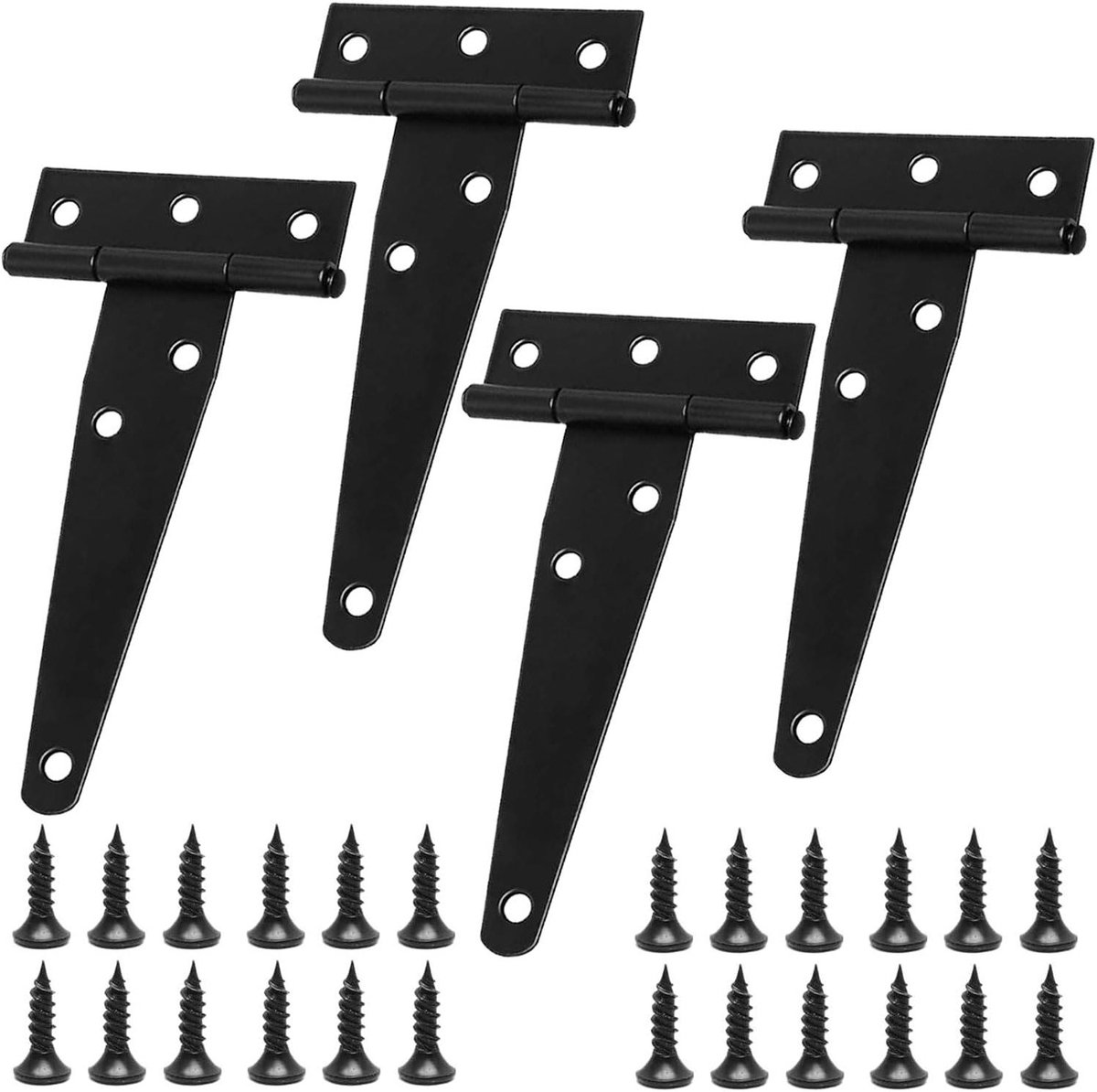 T-vormige Scharnieren - Poortbanden Deurscharnieren - Tuinpoorten Deuren - Roestvrij Zwart