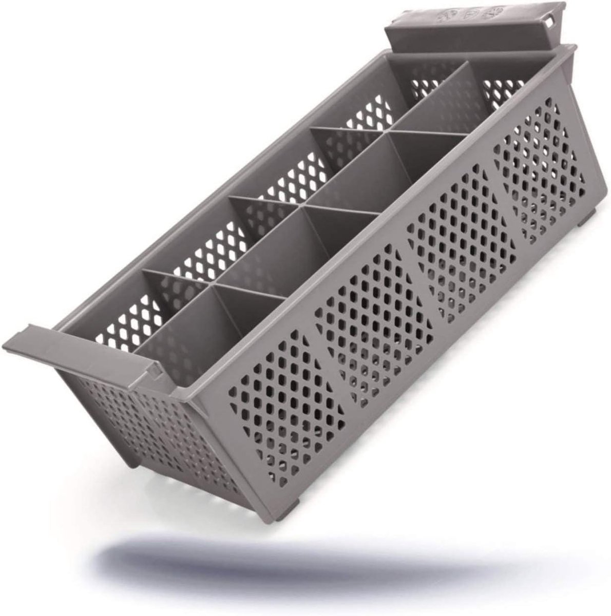 Kerafactum® - Bestek Mand voor Bestek en Kleine Onderdelen Vaatwasser Mand Universele Plastic 8 Vakken Grof Gaas en Uitbreidbaar - Bestek Mand