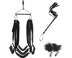 VIN® Sex Schommel - Sex Swing Extra Stevig – Seksschommel Met Accessoires – Seksspeeltjes voor Koppel – Seks Schommel BDSM – Erotiek Toys - Sex Sling – Love Swing – Discreet Verpakt – Zwart
