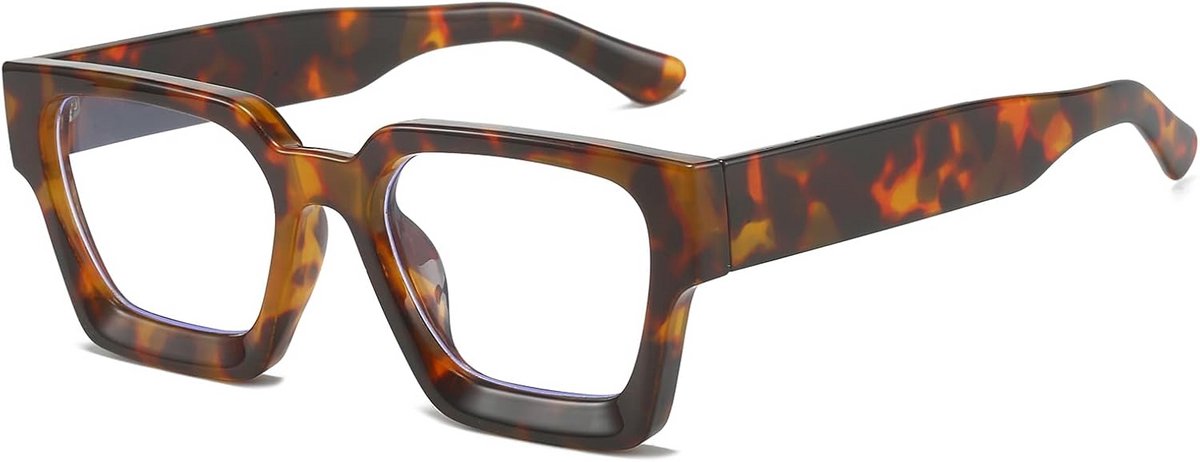 Blauw licht bril - Computer bril - Schermtijd comfort - Vierkant montuur - Unisex - Zwart