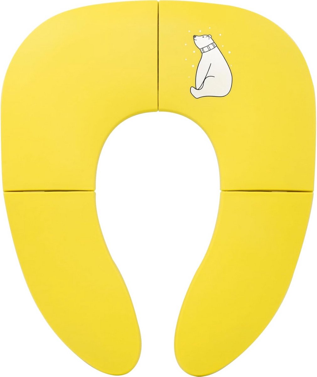 Opvouwbaar reispotje - Peuter toiletbril - Zindelijkheidstraining thuis - 8 Anti-slip zuignappen - 34.5 x 29 cm - Geel