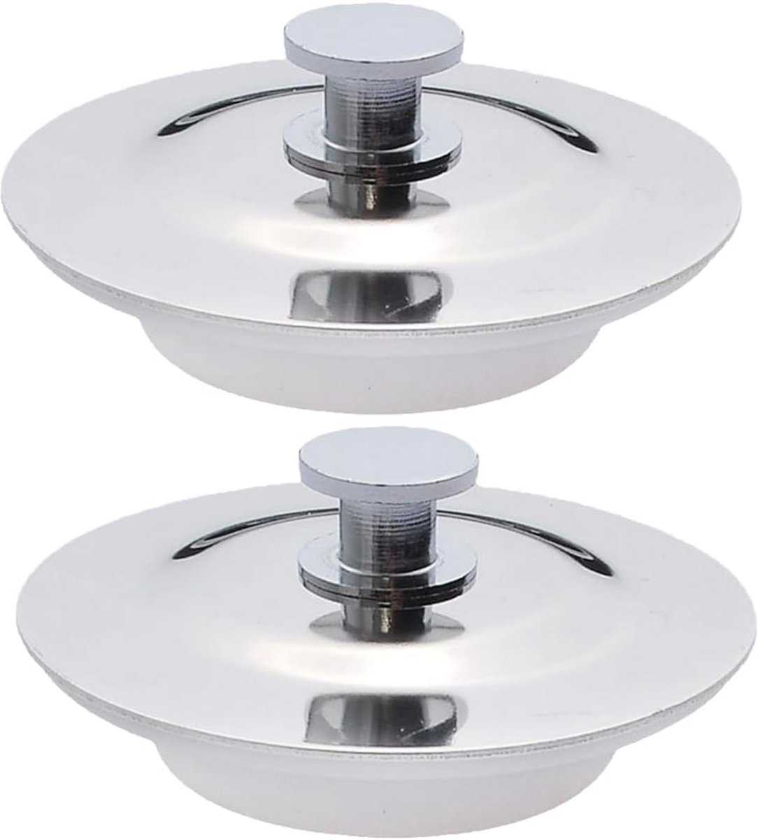 Afvoerstop Set - Gootsteen Stopper - Water Vasthouden - Roestvrij Staal - 2 Stuks - Zilver