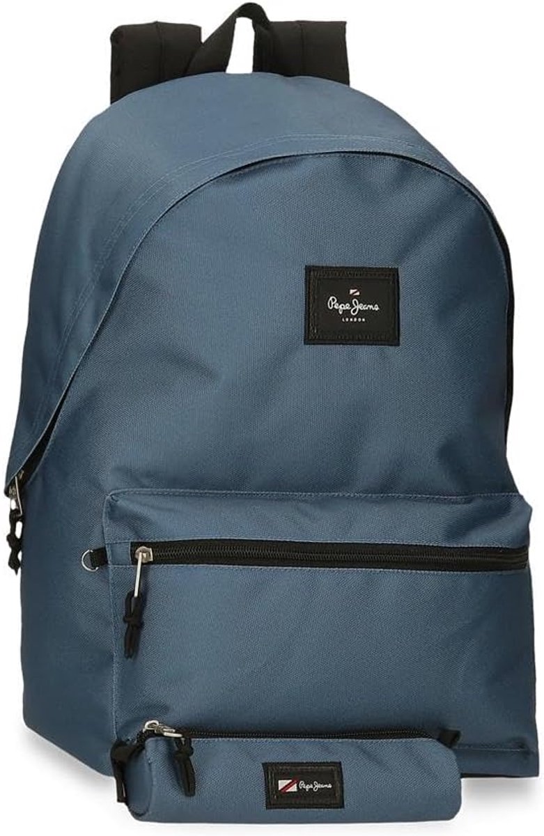 Laptop Rugzak - Schooltas - Dagelijks Gebruik - Dubbel Vak - 31 x 44 cm - Denim Blauw