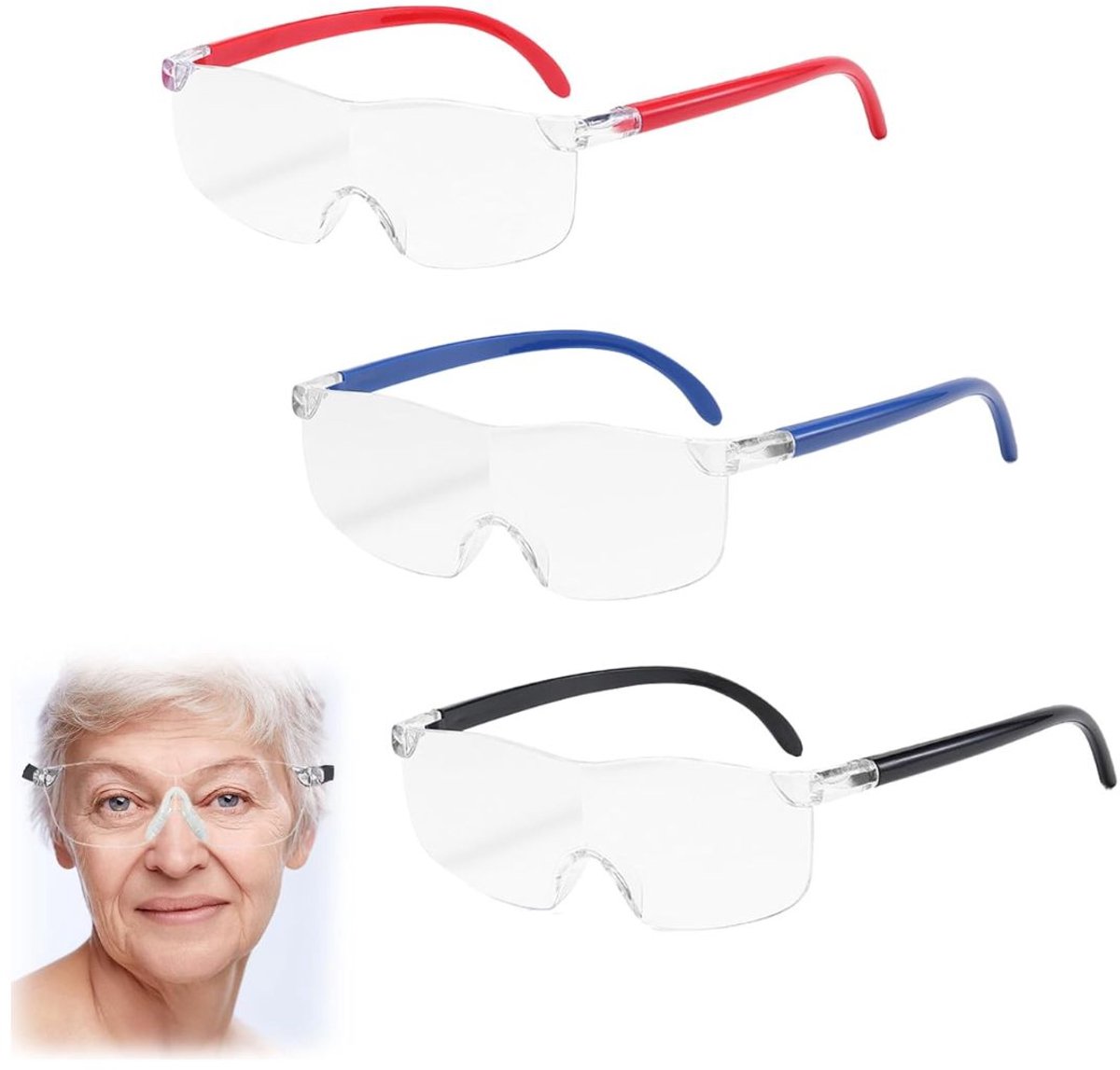 CLVP® Loepbril voor Volwassenen - Vergrootglas Bril - Vergrootspiegel met Verlichting
