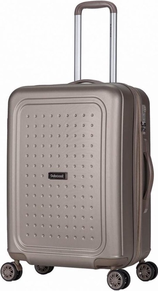 Decent Maxi-Air Spinner TSA Reiskoffer 120 liter – Grote maat koffer 77x52x33 cm – Reiskoffer met wielen - Lichtgewicht koffer – Reiskoffer groot - Veilig TSA Cijferslot – Spinner uitbreidbaar trolley - Champagne
