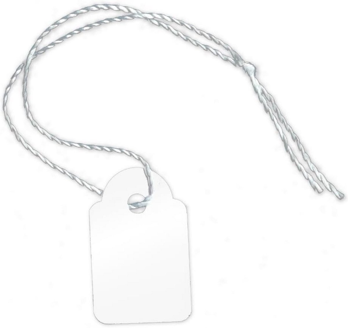 100 Blanco Prijsetiketten (15 x 24 mm) - Draad Etiketten voor Kleding, Cadeaus en Accessoires