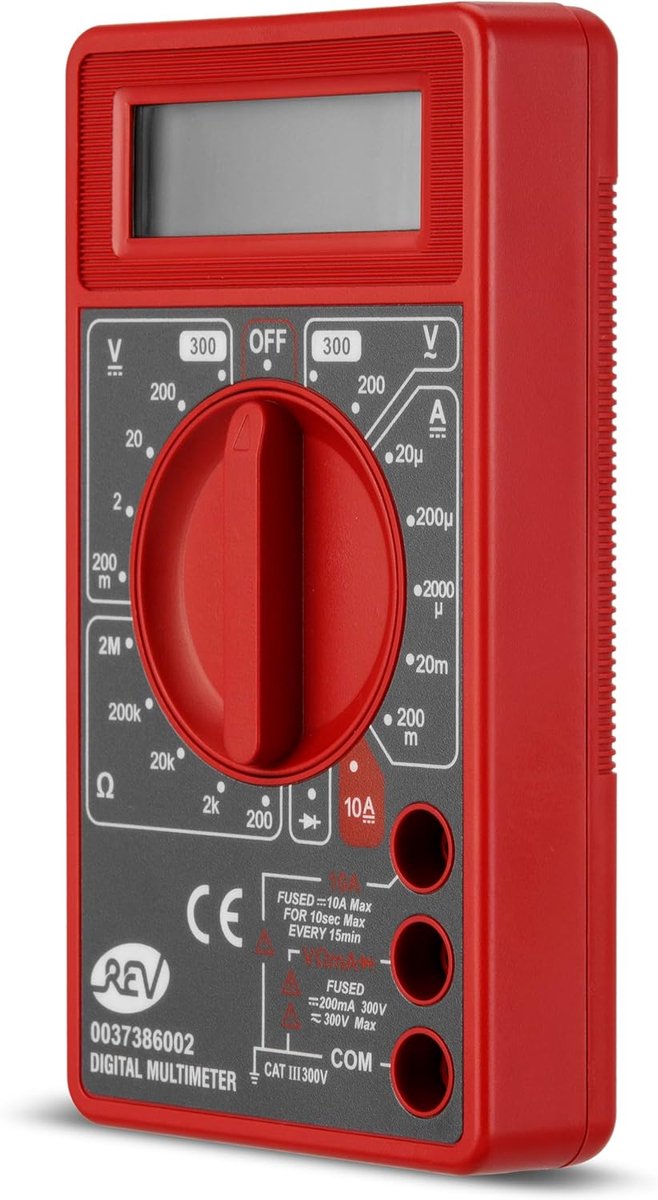 Digitale Multimeter - Spanningstester - Elektrische Metingen - Automatische Polariteit - 250V - Rood