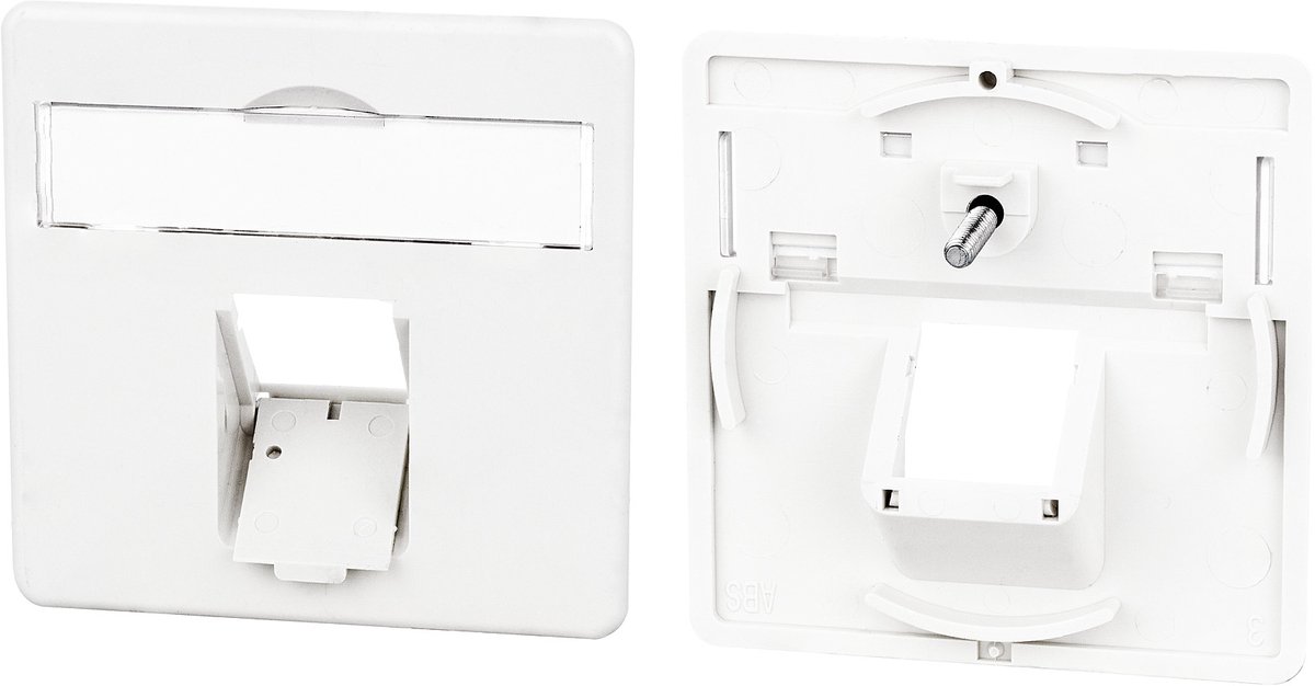 Metz Connect Centrale plaat 50 x 50 mm 1 poort, zuiver wit, E-DAT C6, 860056-02-I