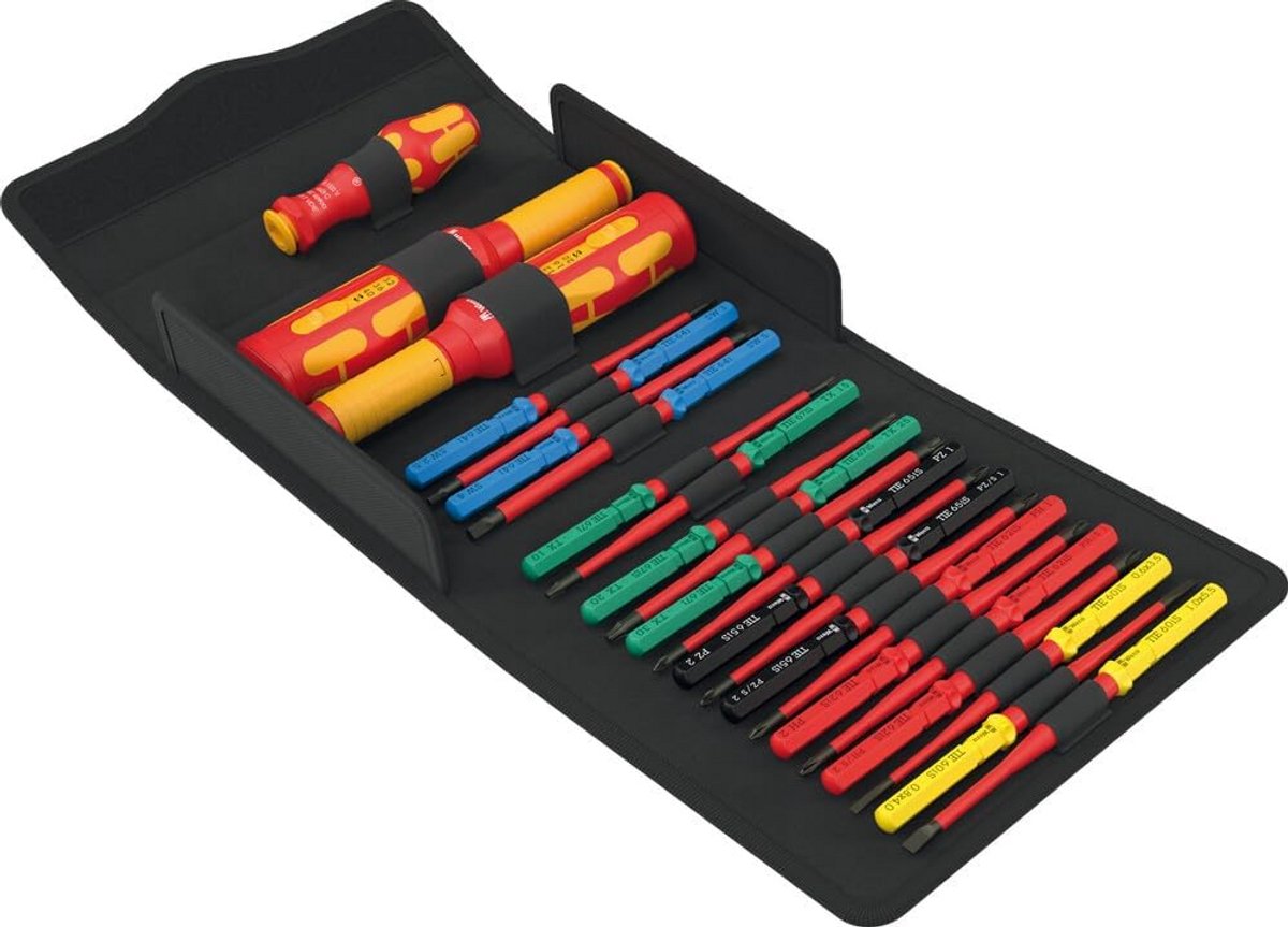 Gereedschapset - Momentsleutel Set - Precisie Werk - Geïsoleerd en Veilig - 23 Delen - Veelkleurig
