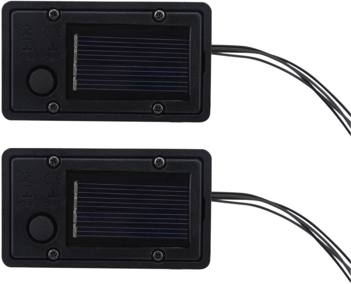 Batterijdozen Zonne-energie - Zonne-accessoires - Buitenverlichting Repareren - Universele Compatibiliteit - 2 Stuks - Zwart