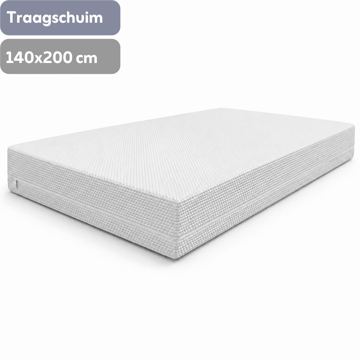 AirSleeperz® traagschuim memory foam matras 140x200 cm - 2 persoons - Dubbelzijdig: hard & zachte kant - Uitwasbare tijk