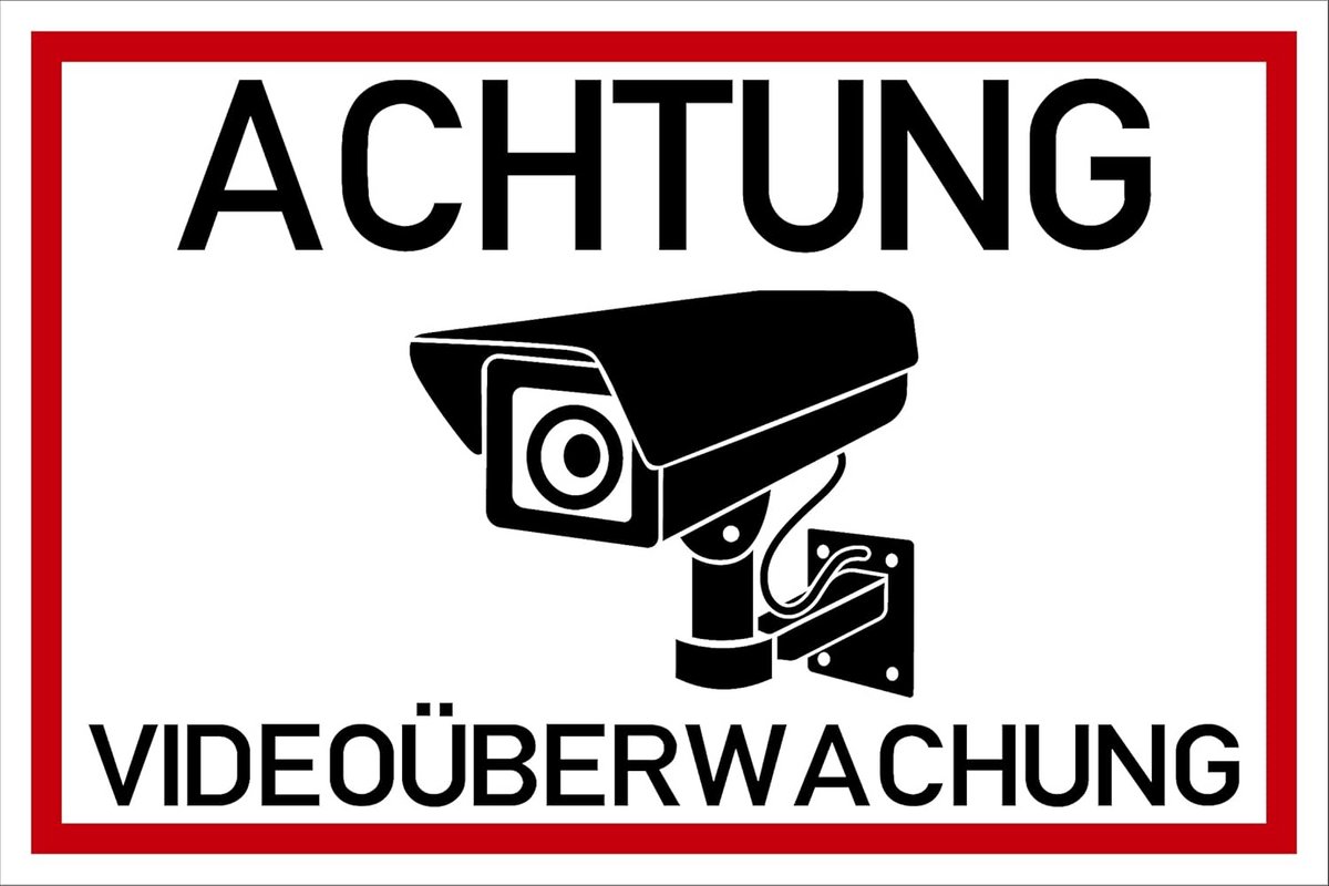 Waarschuwingsborden - Veiligheidsborden - Duidelijke Waarschuwing - Zelfklevend Robuust - 20 x 30 cm - Zwart Wit