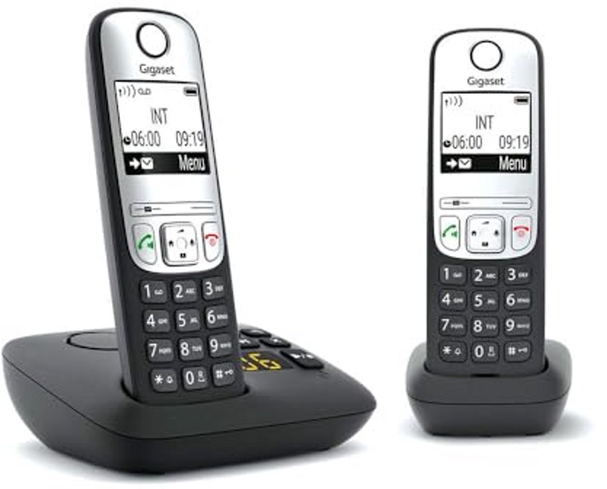 Draadloze Telefoon - DECT Telefoon - Thuis Bellen - Verstelbare Geluidsprofielen - Duo Set - Zwart