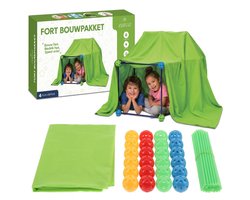 ZUZAZ® Fort Bouwpakket Kinderen – Educatief DIY Speelgoed – Creatieve Tent en Kasteel Bouwset met 130 Onderdelen – Lichtgevend Fort Speelgoed – Constructie Bouwset Unisex – STEM Bouwspeelgoed