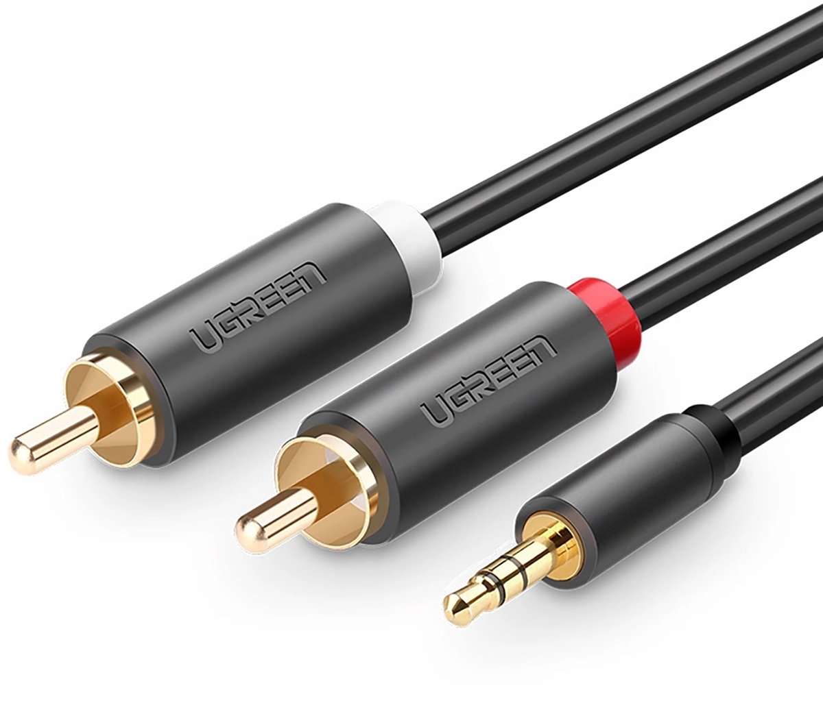 2 RCA male naar 3.5mm Audio Jack male kabel - 1 Meter