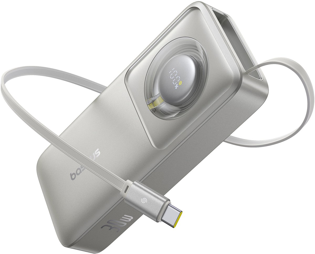 Baseus Free2Pull - Powerbank - 10000mAh - 30W - USB-C - Grijs