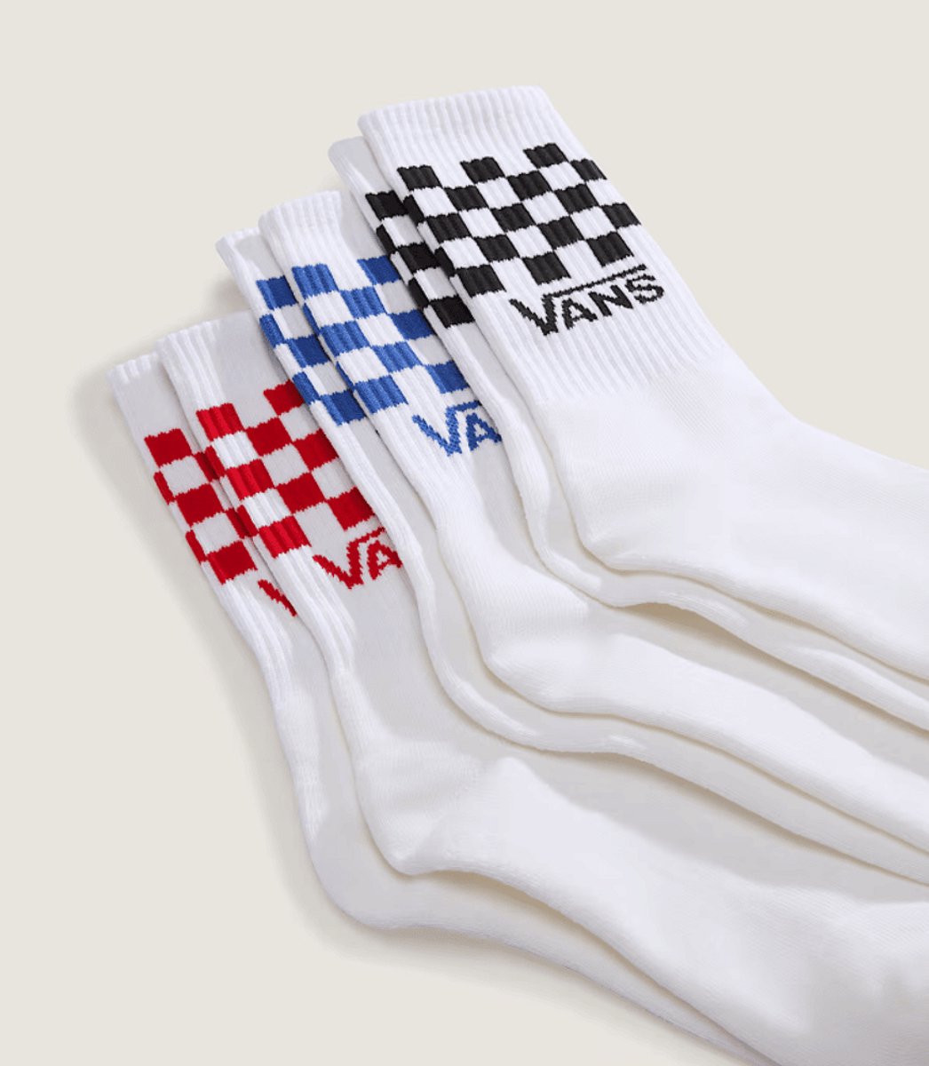 Vans Classic Check Crew 3-pack Wit