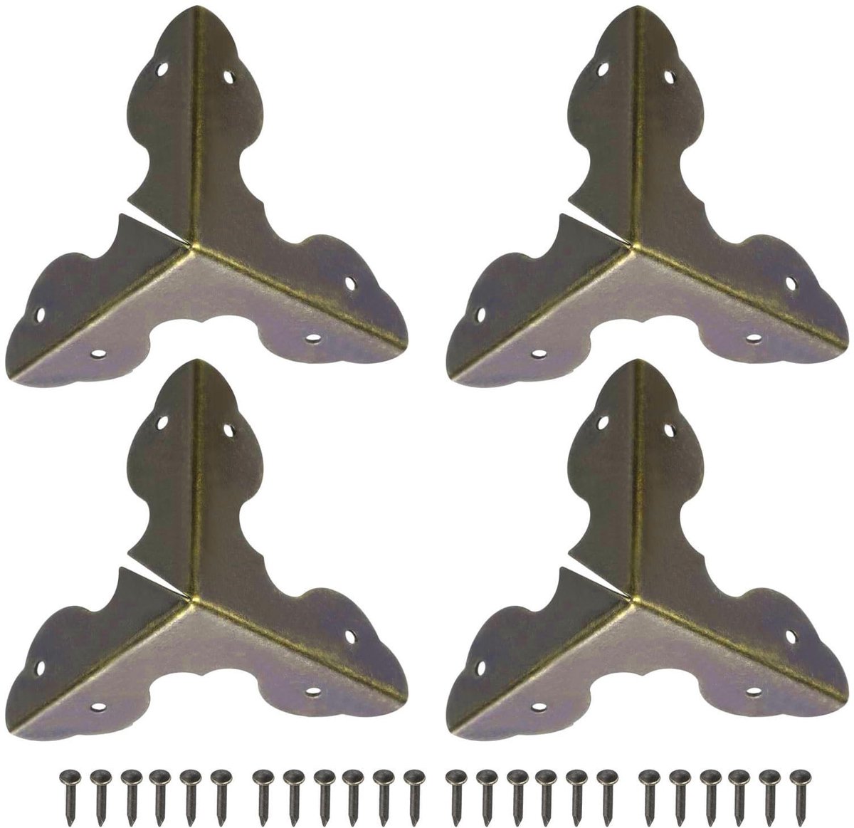 Dailygoods- Hoekbeschermers Metalen - 24 Stuks - 33 x 33 x 33 mm - Randbescherming - Decoratieve Hoekbeugel - Inclusief Schroeven - Duurzaam Metaal - Hoekbeugels