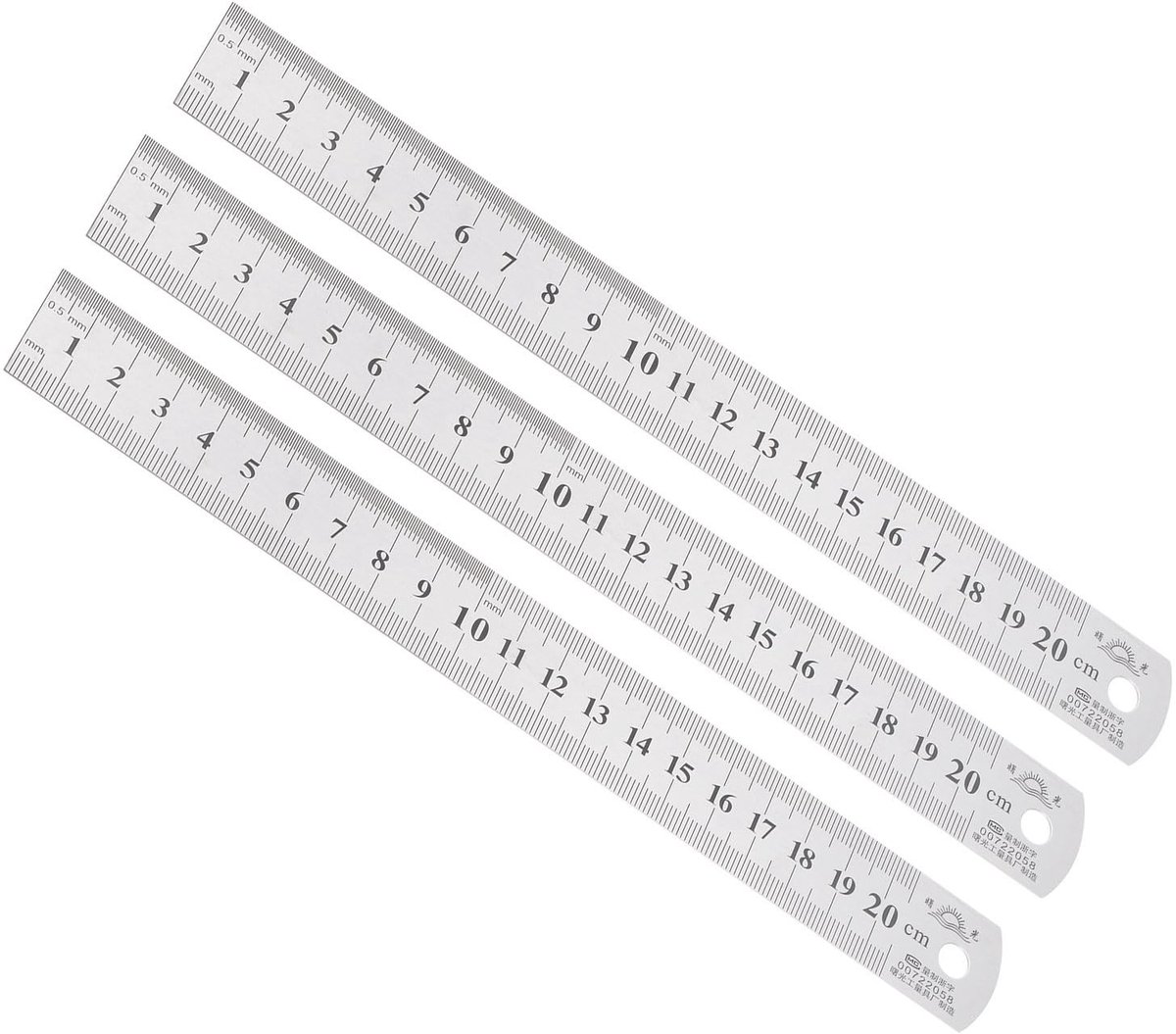 Dailygoods- Liniaal 20 cm - Roestvrij staal - Dubbel leesgereedschap - Architectonisch ontwerp - Meting - Stevig en duurzaam - Meetlat