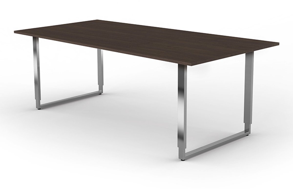 Vergadertafel Spirit bruin 200x100cm verstelbaar