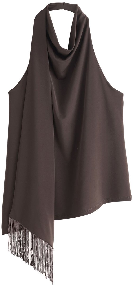 Next Mouwloze haltertop met franjes