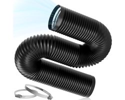 Afvoerslang - Flexibele buis - Ventilatie en afvoer - Hittebestendig aluminium - 150mm 5 meter - Zwart