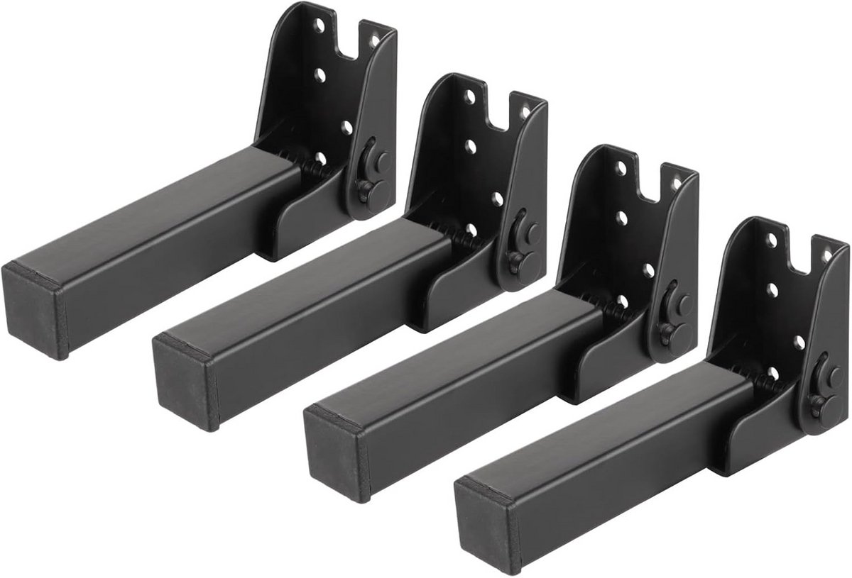 Tafelpoten Set - Inklapbare Meubelpoten - Meubels Maken - Zelfborgend Scharnier - 15 cm - Zwart