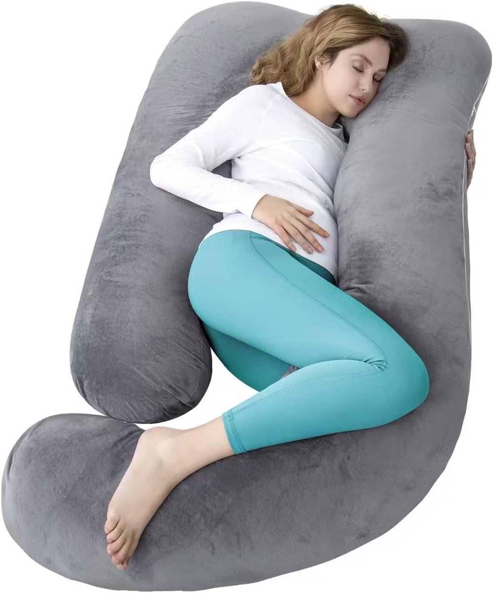 Zwangerschapskussen - Body Pillow - Comfortabel Slapen - Verstelbare Vorm - 152 cm - Donkergrijs