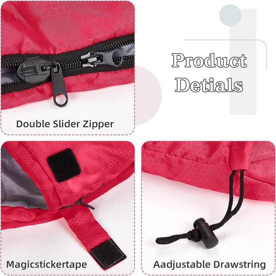 Slaapzak 3-4 seizoenen - Kampeerzak - Outdoor kamperen - Waterdichte buitenlaag - 220 x 75 cm - Rood — afbeelding 5