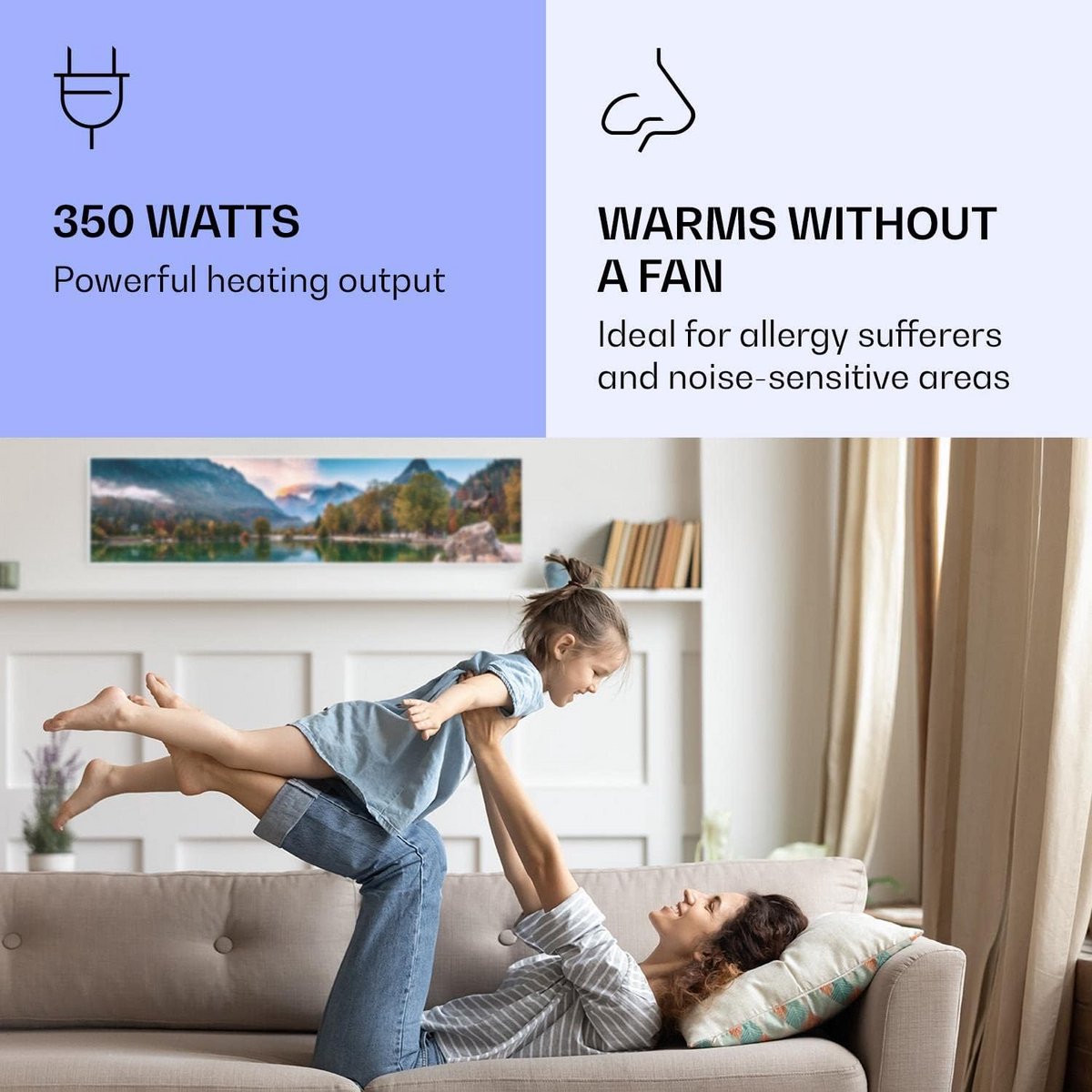 Infrarood Verwarming - Wandpaneel - Comfortabele Warmte - App Bediening - 120x30 cm - Wit – foto 7
