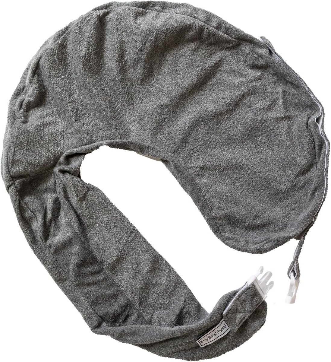 Verzorgingskussenhoes - Voedingskussen - Borstvoeding Ondersteuning - Handige Opbergvak - 56 x 41 cm - Donkergrijs