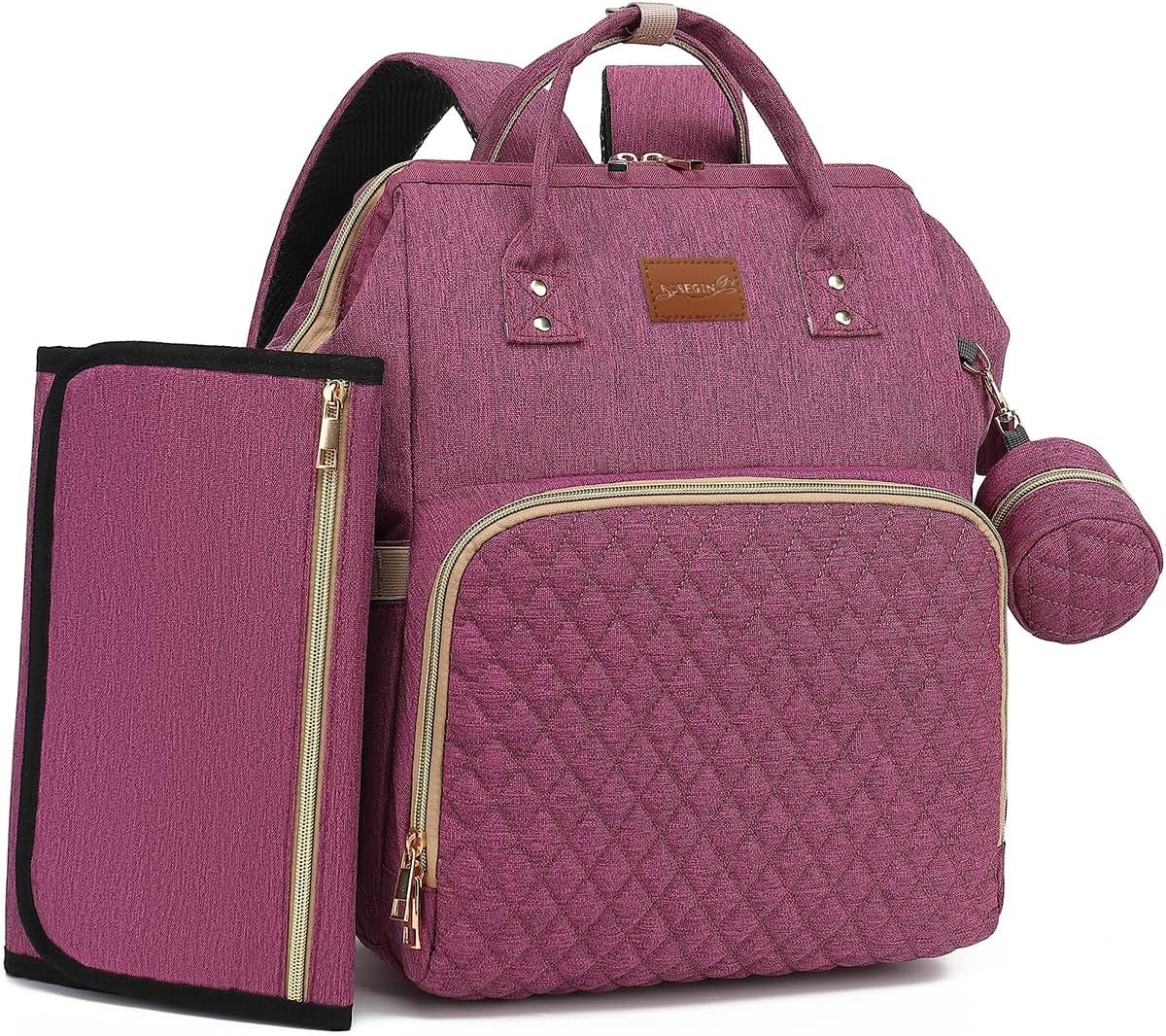 Luiertas Rugzak - Babytas Mama - Baby Verzorgen - Grote Capaciteit - 35 Liter - Paars