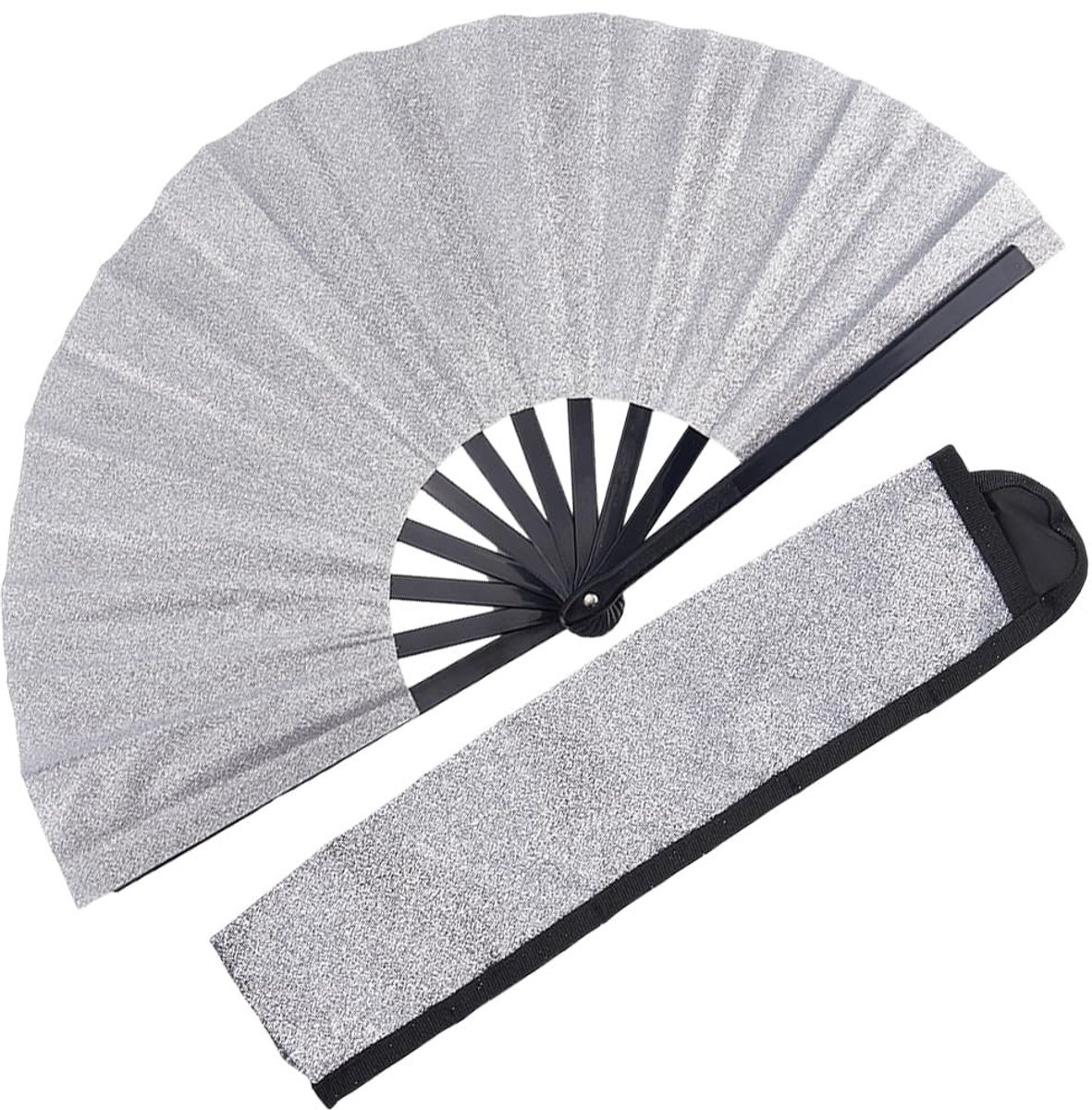 Dailygoods - Witte Glitter Vouwen Handfan voor Feestjes