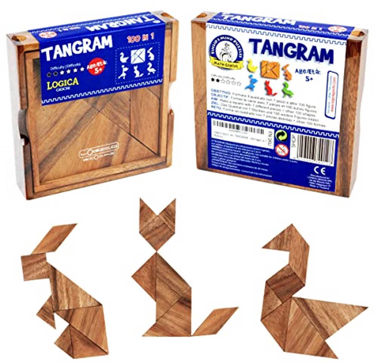 Logica Puzzles - Houten Hersenkraker - Train je geest - 100 Puzzels in 1