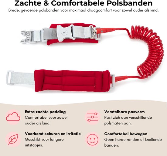 Polstuigje Rood 360 Plus met slotje - Het enige CE gekeurde polstuigje - 2 meter elastisch koord - Kindertuigje van Pol — afbeelding 5