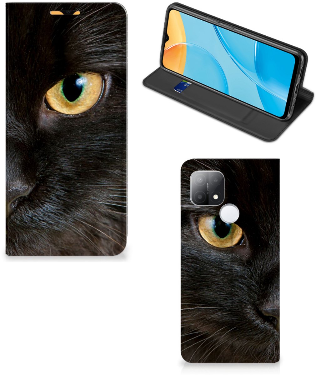 OPPO A15 Hoesje maken Zwarte Kat