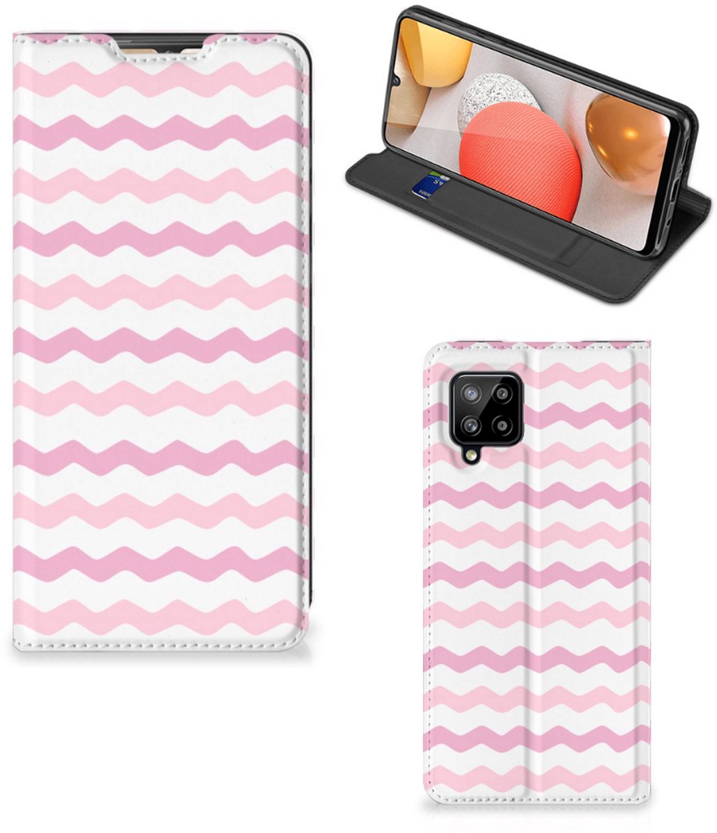 Samsung Galaxy A42 Hoesje met Magneet Waves Roze