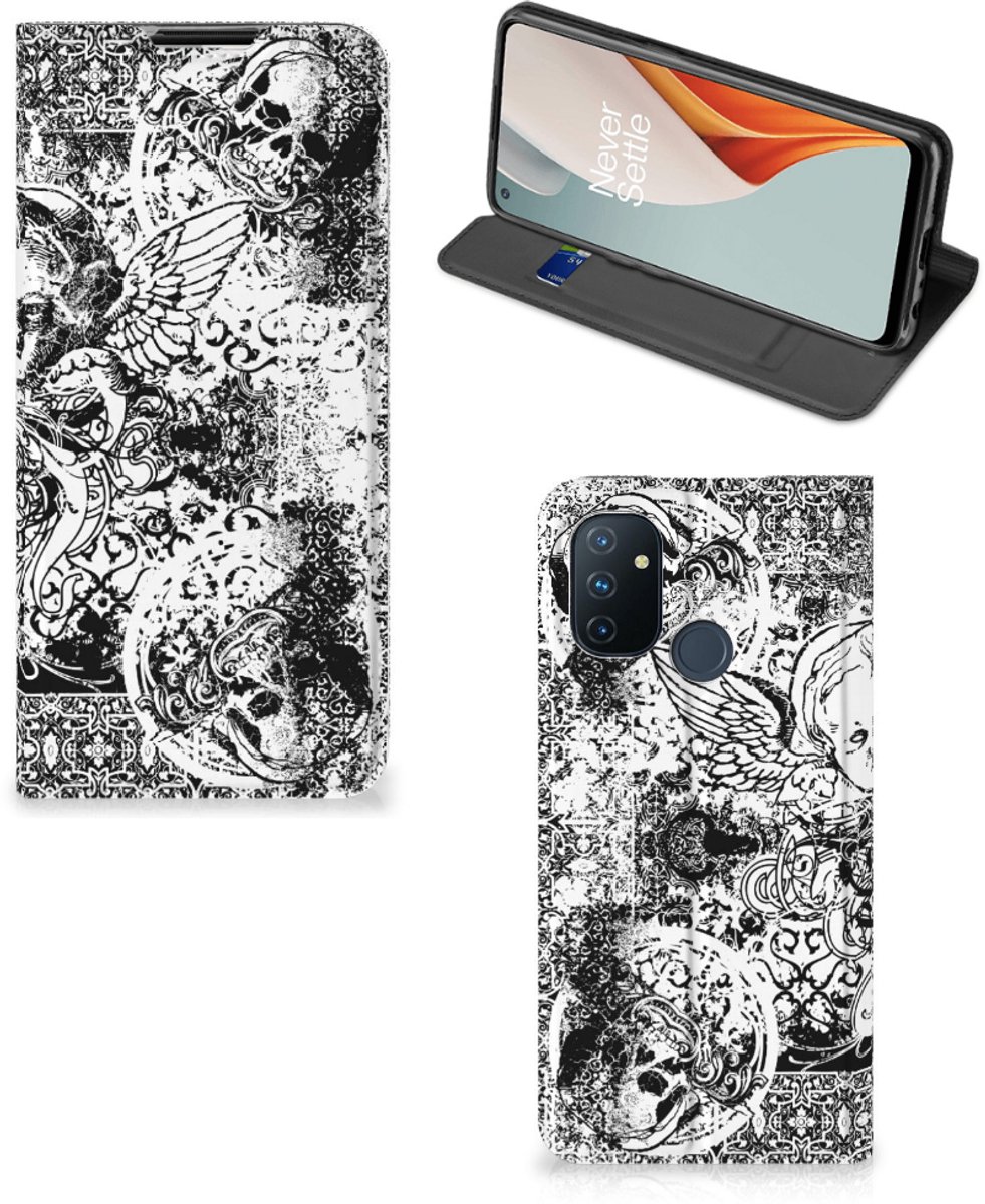 Mobiel BookCase OnePlus Nord N100 Skulls Angel