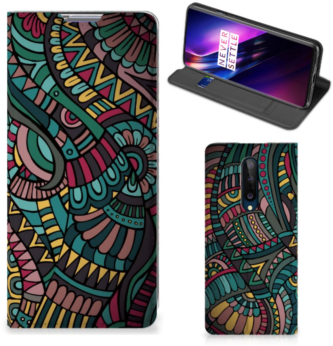 OnePlus 8 Hoesje met Magneet Aztec