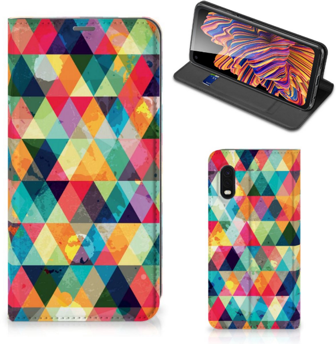 Samsung Xcover Pro Hoesje met Magneet Geruit