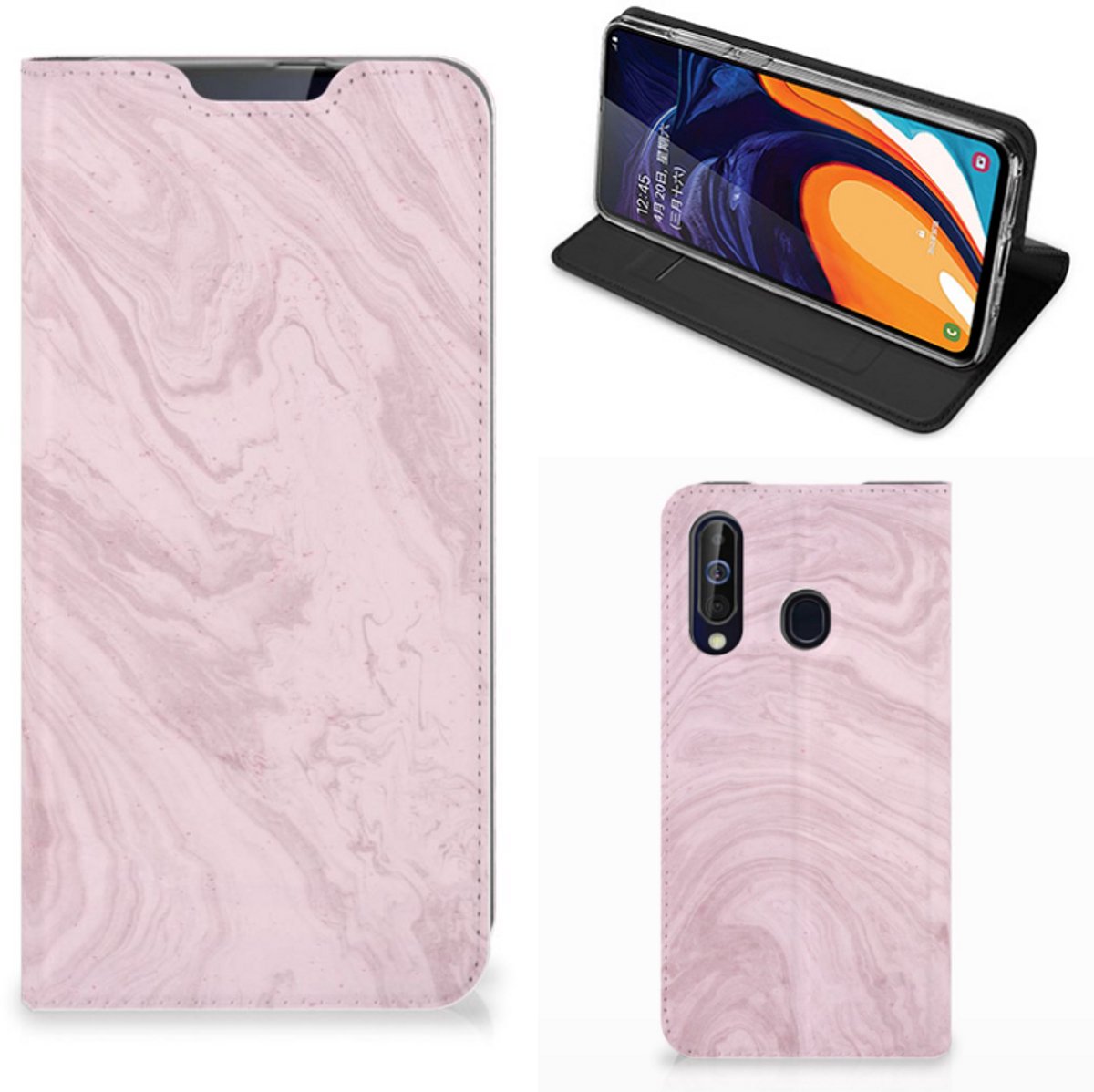 Samsung Galaxy A60 Standcase Marble Pink - Origineel Cadeau Vriendin