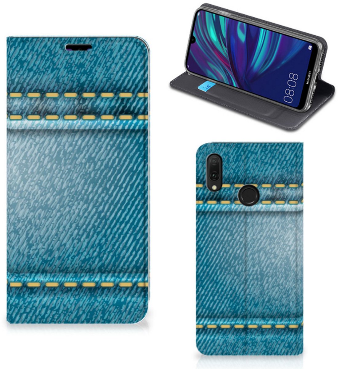 Huawei Y7 hoesje Y7 Pro (2019) Hippe Standcase Jeans