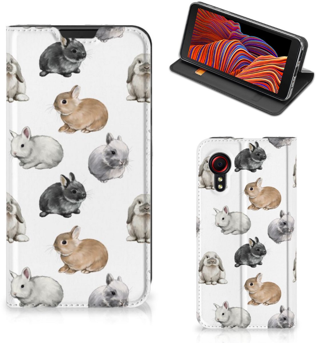 Hoesje maken voor Samsung Galaxy Xcover 5 Konijntjes