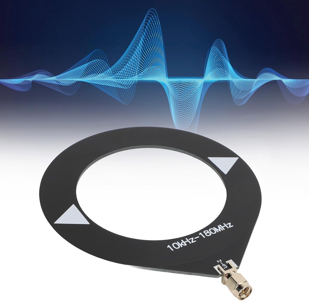 Allecto - Mini Loop Antenne - Korte Golf - Donut Vorm - Draagbaar - Camping - Outdoor Gebruik - 10KHz-180MHz - SMA Male Interface - Geschikt voor S...