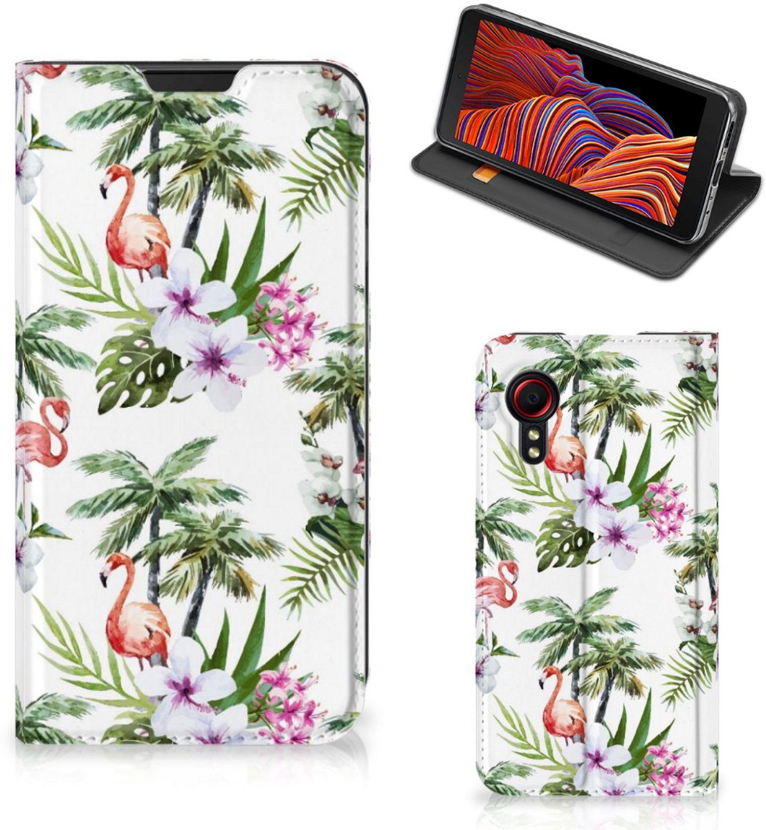 Samsung Galaxy Xcover 5 Hoesje maken Flamingo Palms