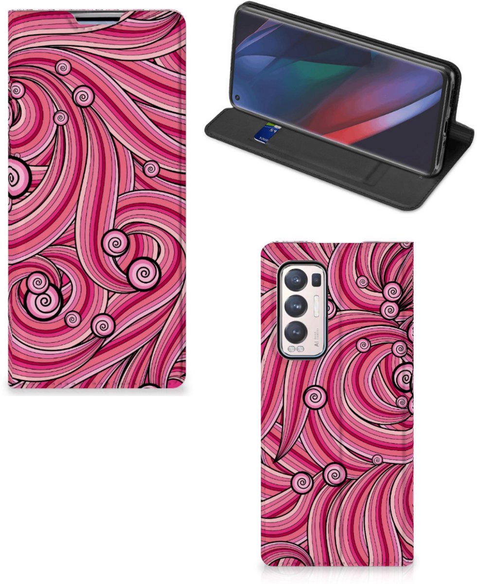 OPPO Find X3 Neo Bookcase Swirl Pink