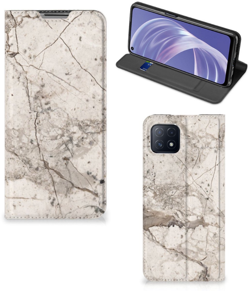 OPPO A73 5G Standcase Marmer Beige