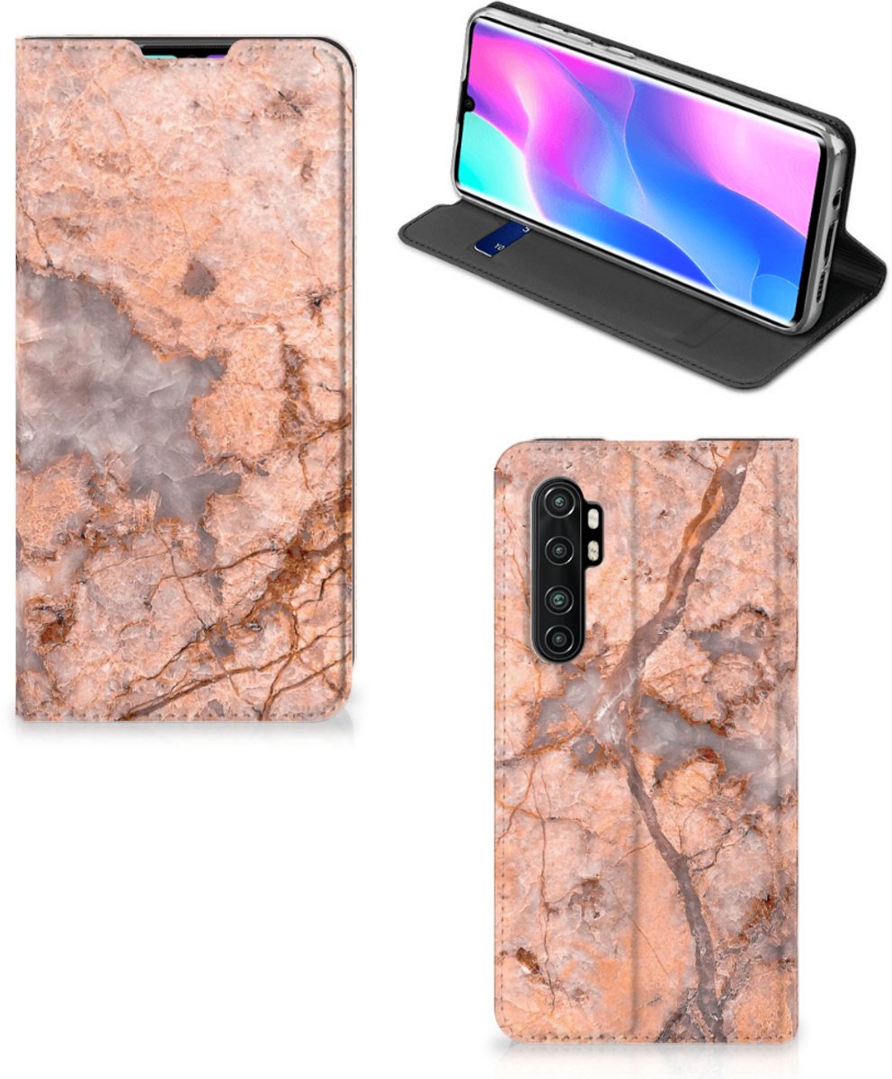 Xiaomi Mi Note 10 Lite Standcase Marmer Oranje