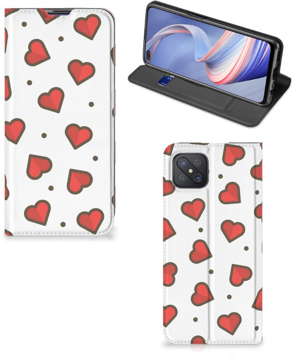 OPPO Reno4 Z 5G Hoesje met Magneet Hearts